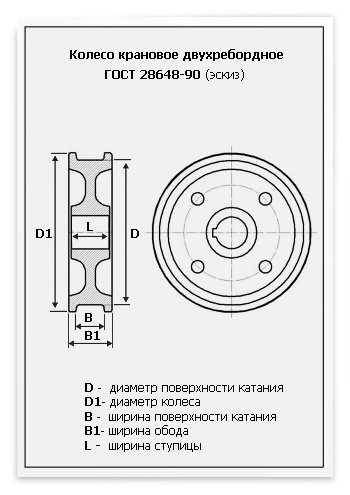 Колесо крановое к2р 400х100 чертеж